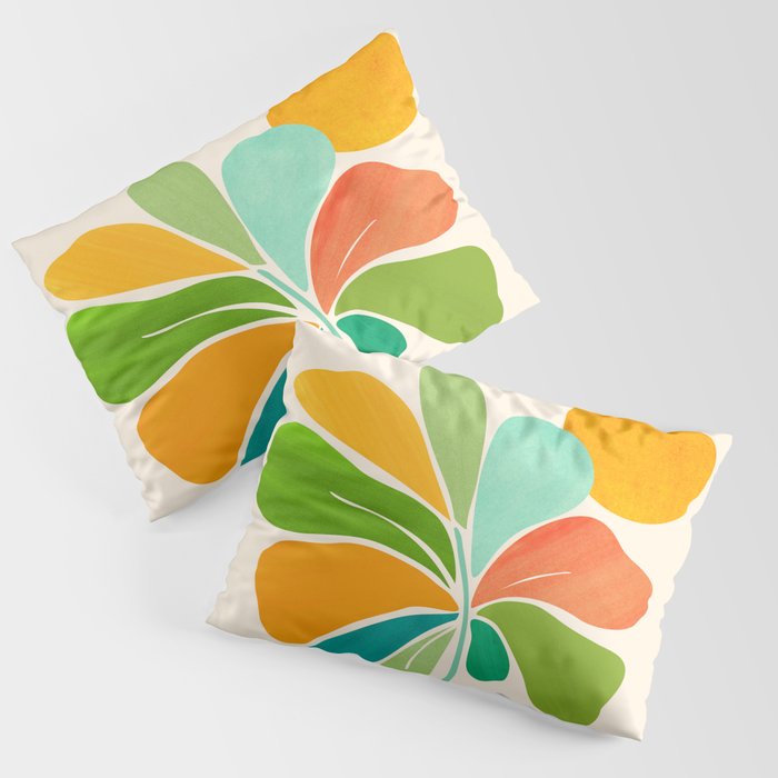 Whimsical Tropical Leaf Still Life Pillow Sham Gallery Image 1
