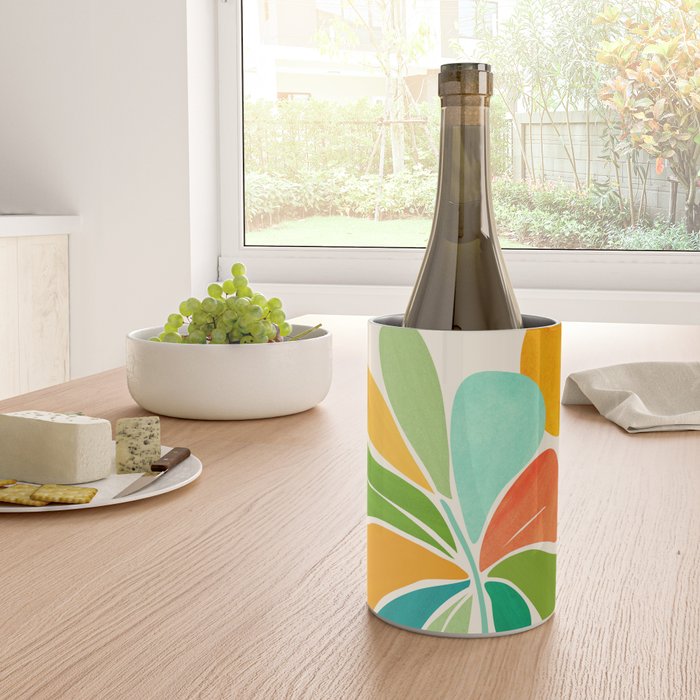 Whimsical Tropical Leaf Still Life Wine Chiller Gallery Image 4
