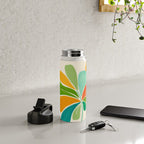 Whimsical Tropical Leaf Still Life Water Bottle Gallery Image 4
