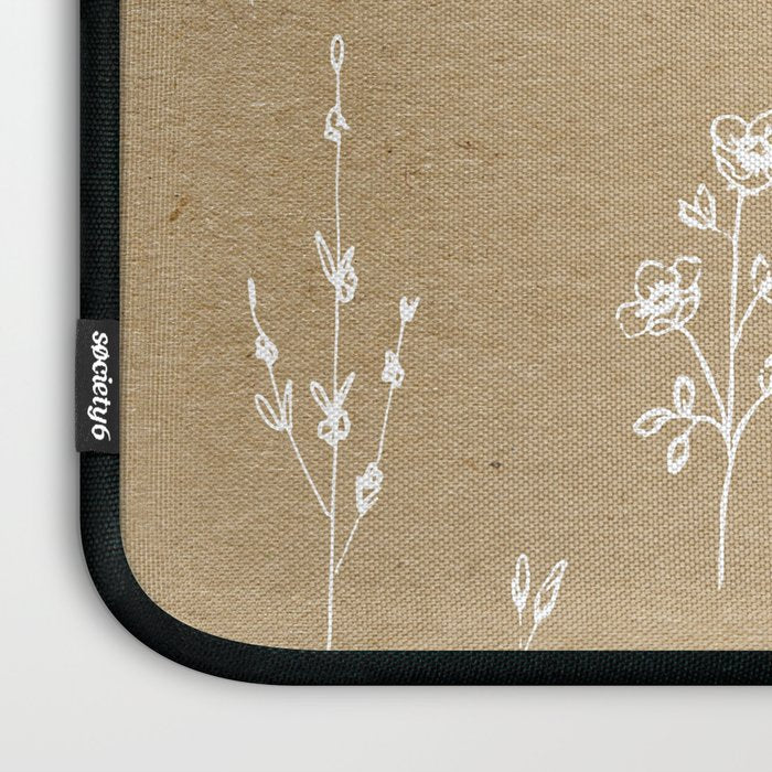 Wildflowers kraft Laptop Sleeve Gallery Image 3