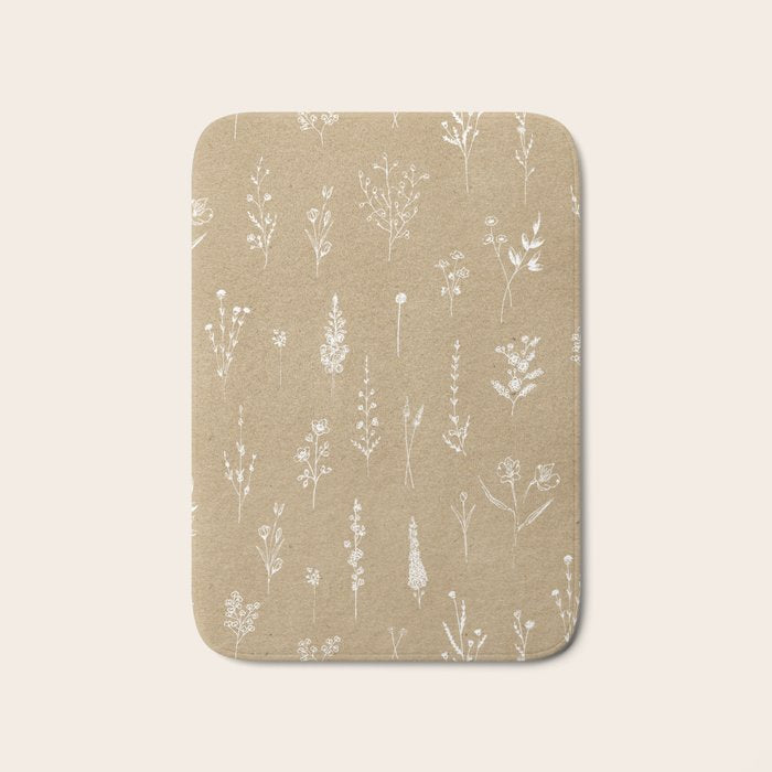 Wildflowers kraft Bath Mat Gallery Image 1