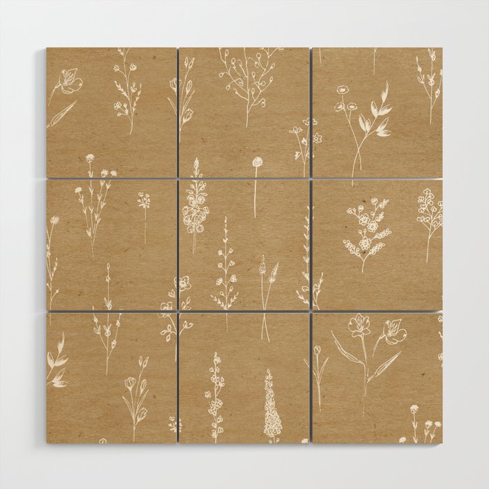 Wildflowers kraft Wood Wall Art Gallery Image 3