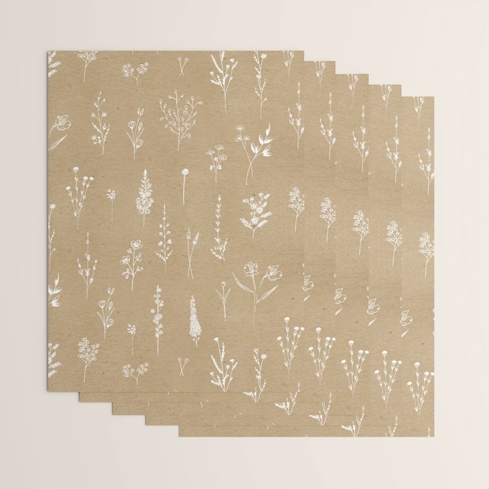 Wildflowers kraft Wrapping Paper Gallery Image 3