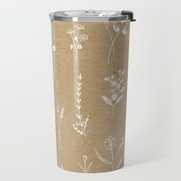 Wildflowers kraft Travel Mug Gallery Image 2