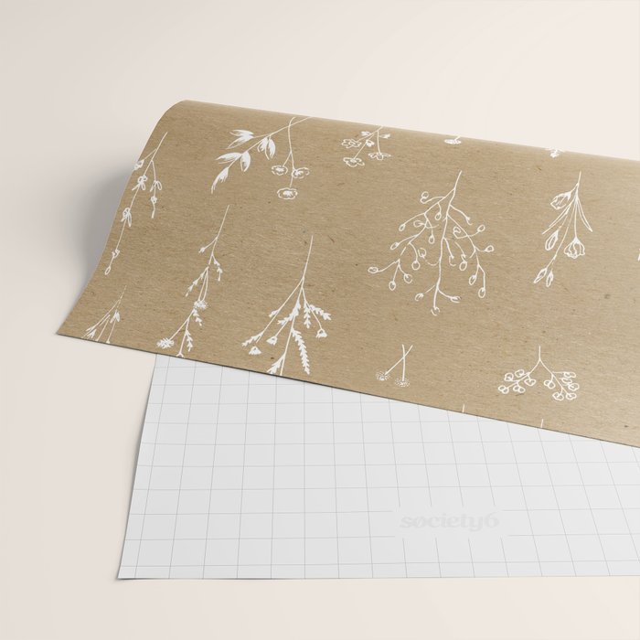 Wildflowers kraft Wrapping Paper Gallery Image 2