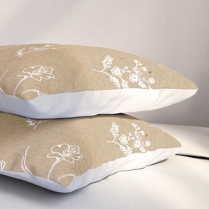 Wildflowers kraft Pillow Sham Gallery Image 3