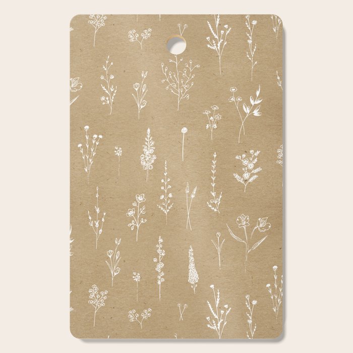 Wildflowers kraft Cutting Board Gallery Image 1