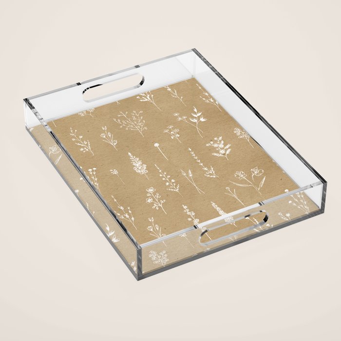 Wildflowers kraft Acrylic Tray Gallery Image 1