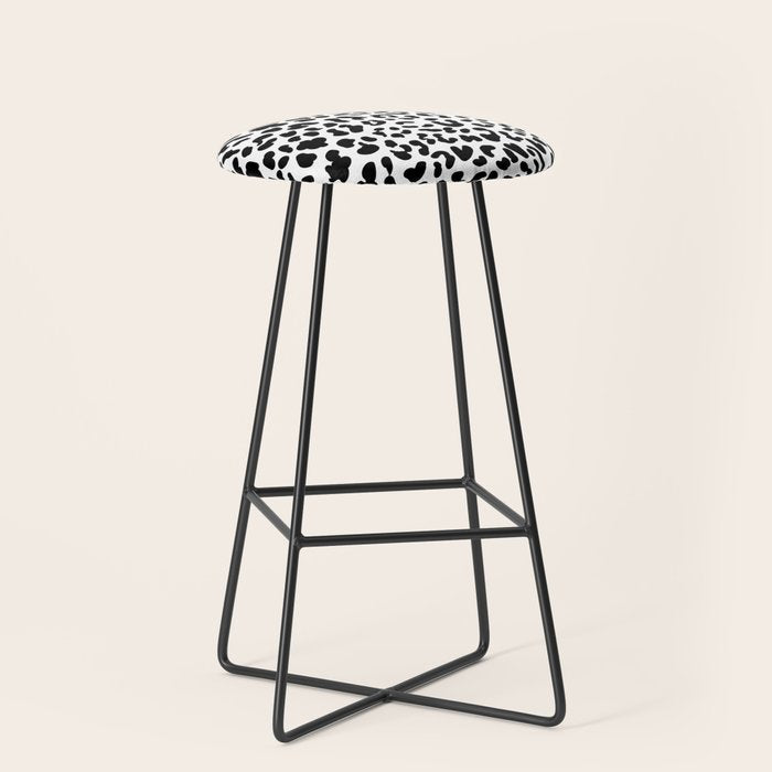 Black & White Leopard Skin Stool Gallery Image 1