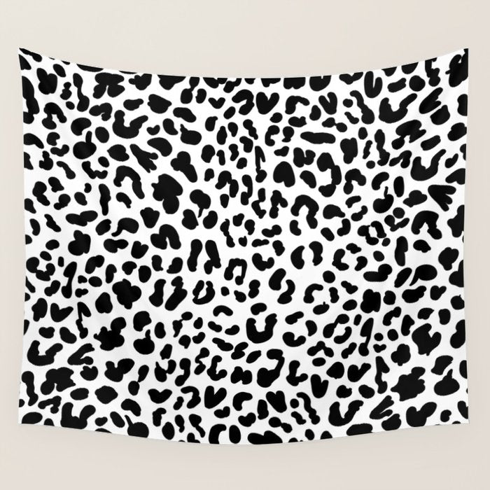 Black & White Leopard Skin Wall Tapestry Gallery Image 4