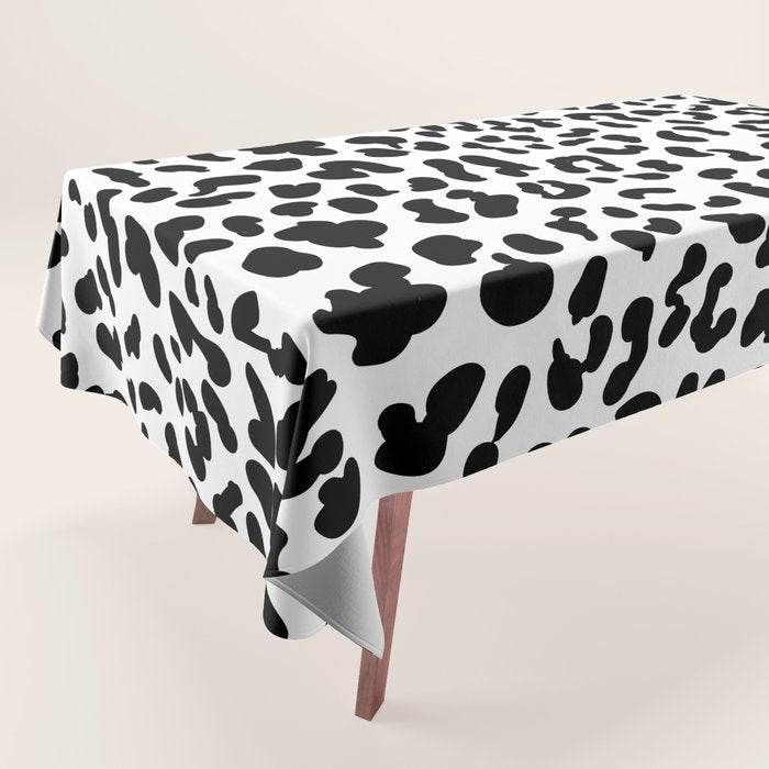 Black & White Leopard Skin Tablecloth Gallery Image 1