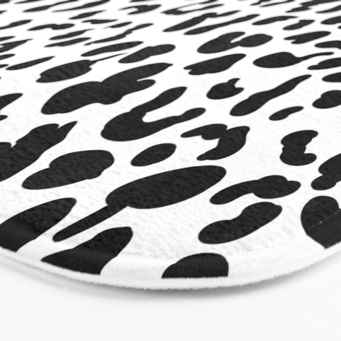 Black & White Leopard Skin Bath Mat Gallery Image 3