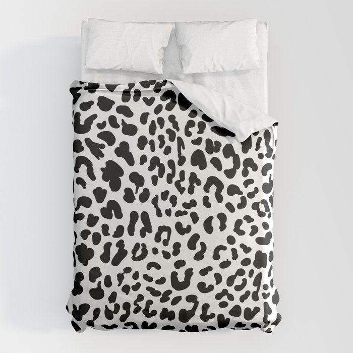 Black & White Leopard Skin Duvet Cover Gallery Image 1