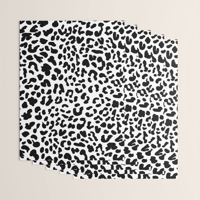 Black & White Leopard Skin Wrapping Paper Gallery Image 3