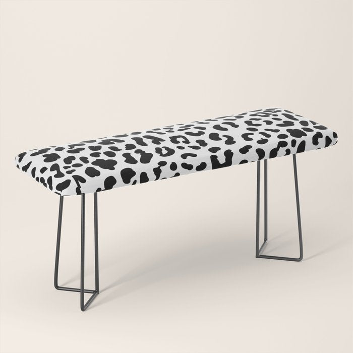 Black & White Leopard Skin Bench Gallery Image 1