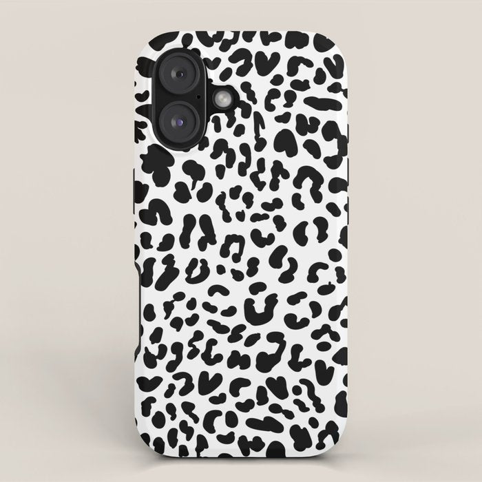 Black & White Leopard Skin iPhone Case Gallery Image 1