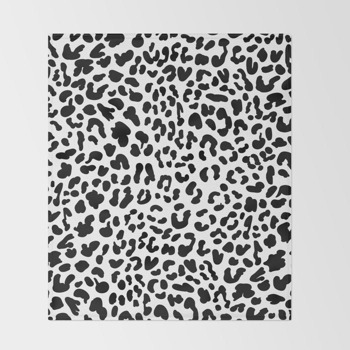 Black & White Leopard Skin Throw Blanket Gallery Image 2