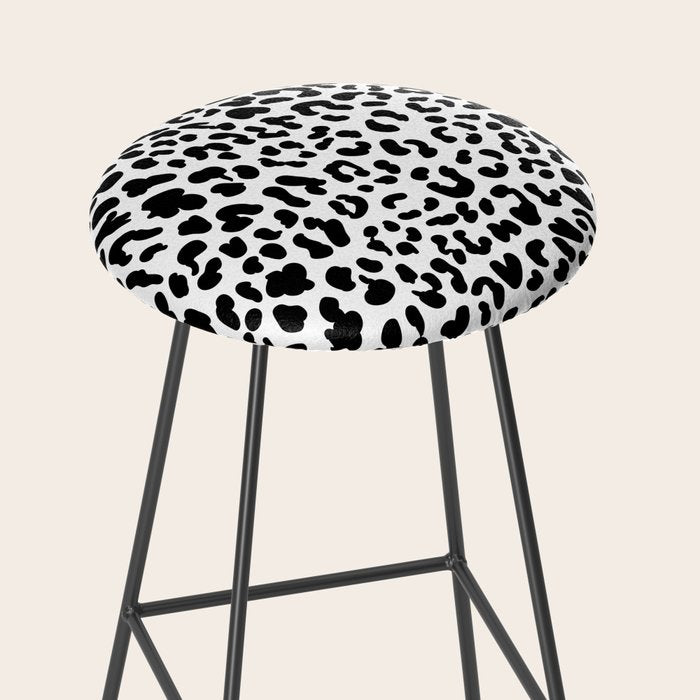 Black & White Leopard Skin Stool Gallery Image 2