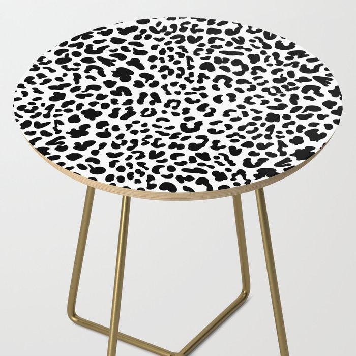 Black & White Leopard Skin Side Table Gallery Image 2