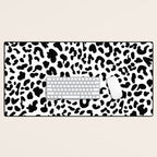 Black & White Leopard Skin Desk Mat Gallery Image 1