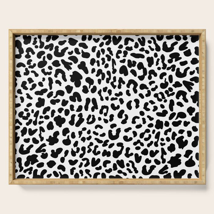 Black & White Leopard Skin Serving Tray Gallery Image 1