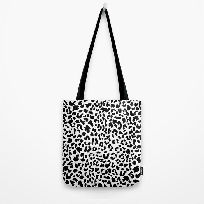 Black & White Leopard Skin Tote Bag Gallery Image 2