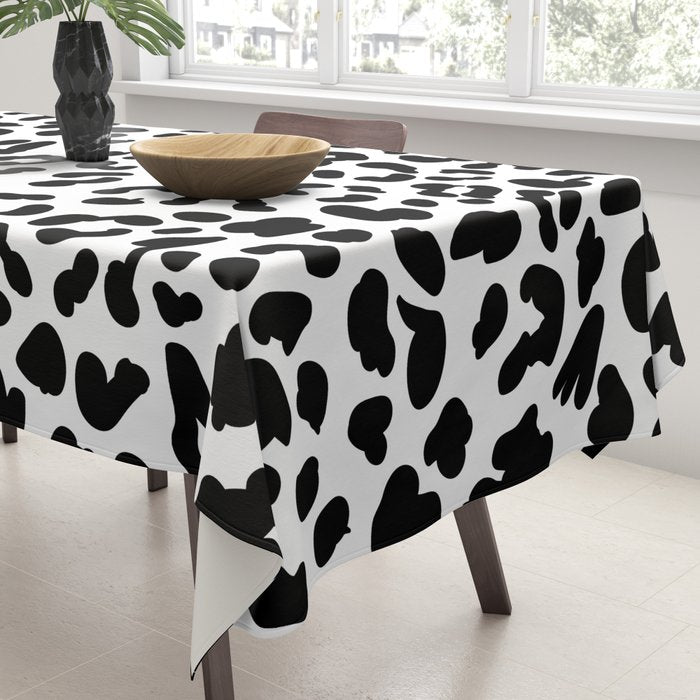 Black & White Leopard Skin Tablecloth Gallery Image 3