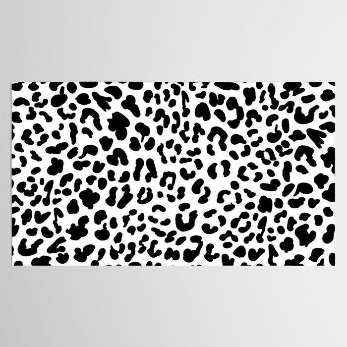 Black & White Leopard Skin Tablecloth Gallery Image 2