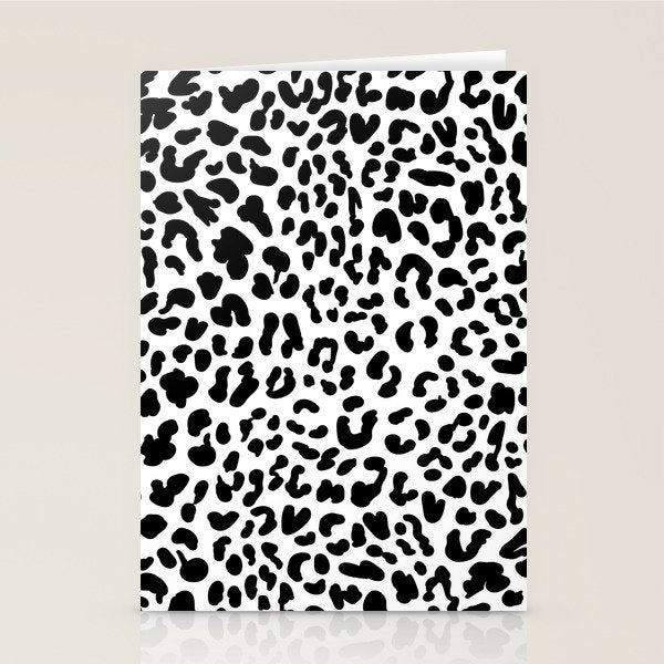 Black & White Leopard Skin Stationery Card Gallery Image 2