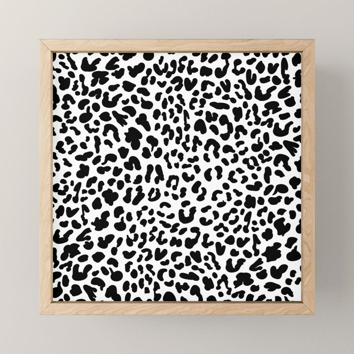 Black & White Leopard Skin Mini Art Print Gallery Image 1