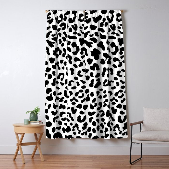 Black & White Leopard Skin Window Curtain Gallery Image 1