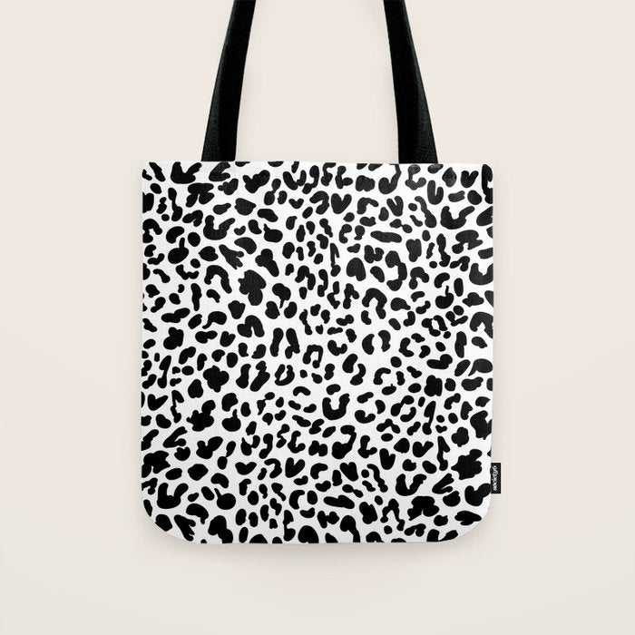 Black & White Leopard Skin Tote Bag Gallery Image 1