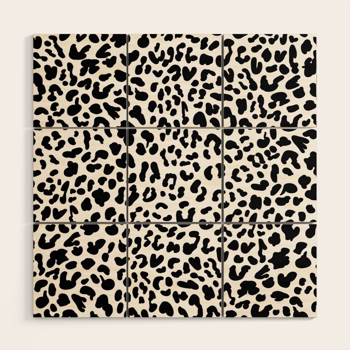 Black & White Leopard Skin Wood Wall Art Gallery Image 1