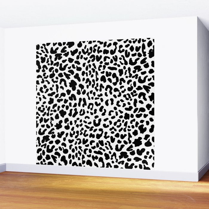 Black & White Leopard Skin Wall Mural Gallery Image 2