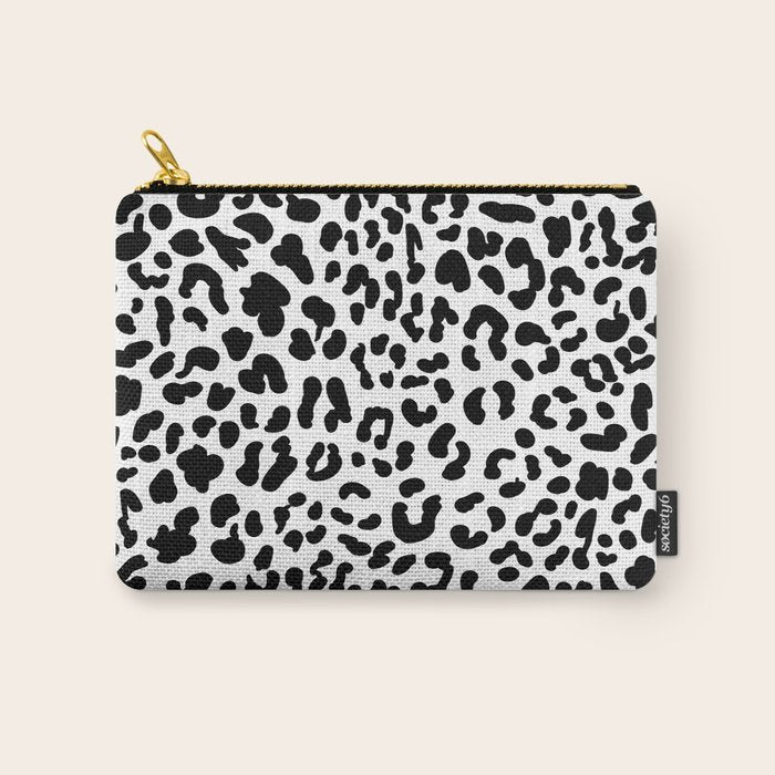 Black & White Leopard Skin Carry All Pouch Gallery Image 1