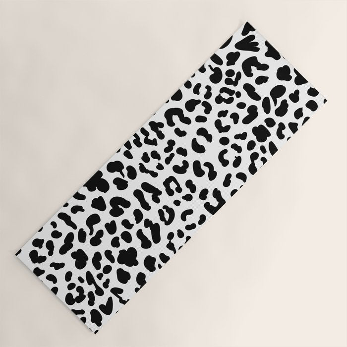 Black & White Leopard Skin Yoga Mat Gallery Image 1