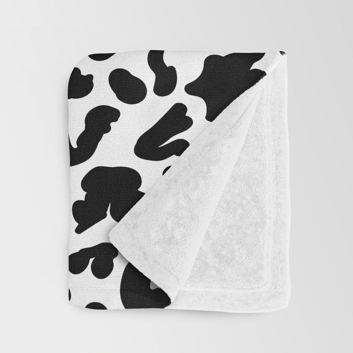 Black & White Leopard Skin Throw Blanket Gallery Image 3