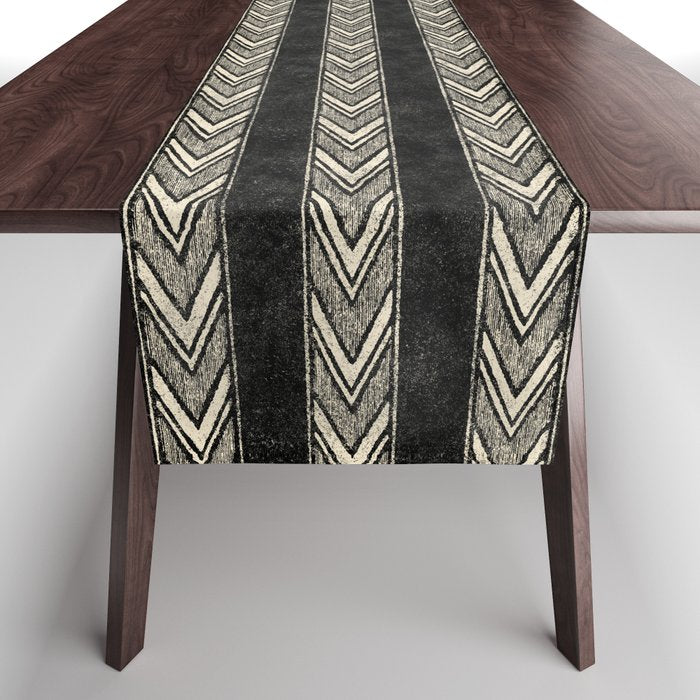 Canyon Stripe - black and cream Table Runner Gallery Image 1