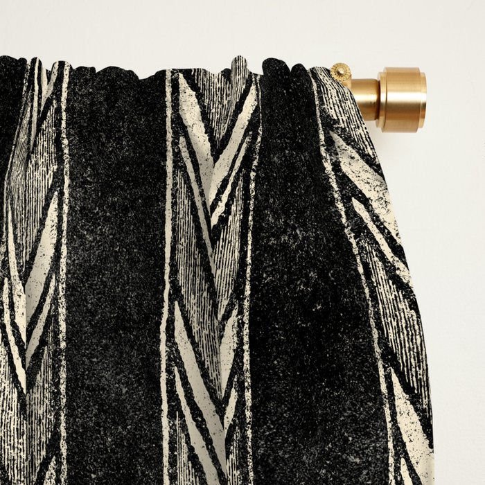Canyon Stripe - black and cream Window Curtain Gallery Image 2