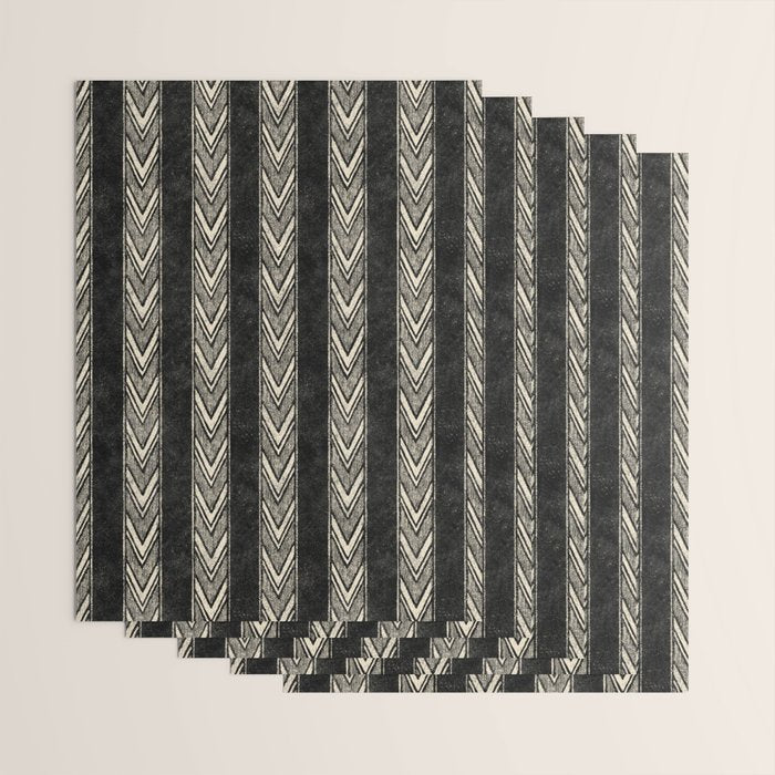 Canyon Stripe - black and cream Wrapping Paper Gallery Image 3