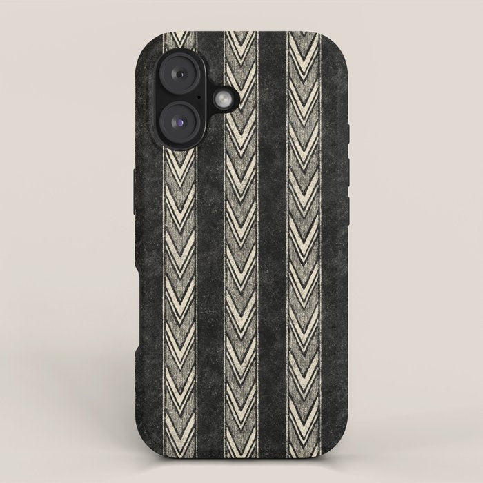 Canyon Stripe - black and cream iPhone Case Gallery Image 1