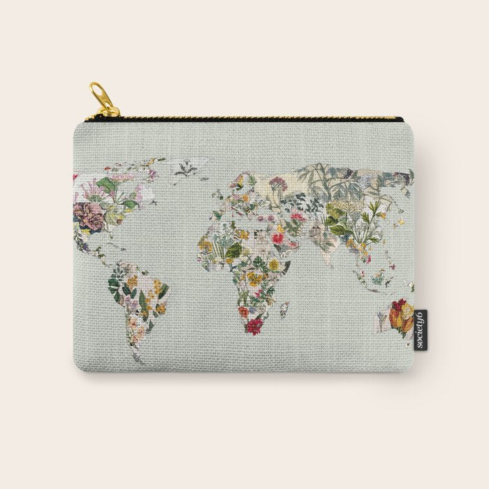 Vintage Botanical World Green Carry All Pouch Gallery Image 1