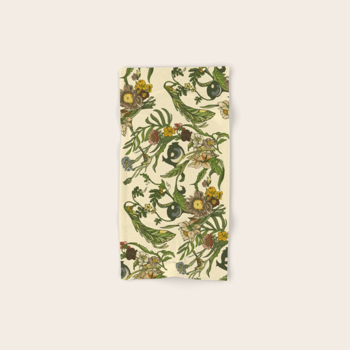 Botanical Pug Bath Towel Gallery Image 1