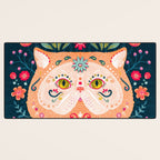 Candied Sugar Skull Kitty Desk Mat Gallery Image 3