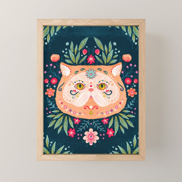 Candied Sugar Skull Kitty Mini Art Print Gallery Image 1