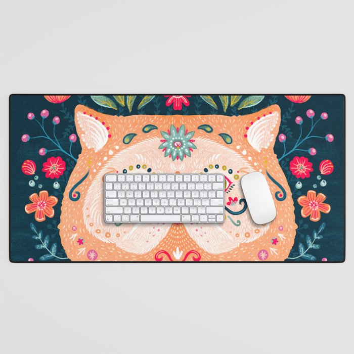 Candied Sugar Skull Kitty Desk Mat Gallery Image 1