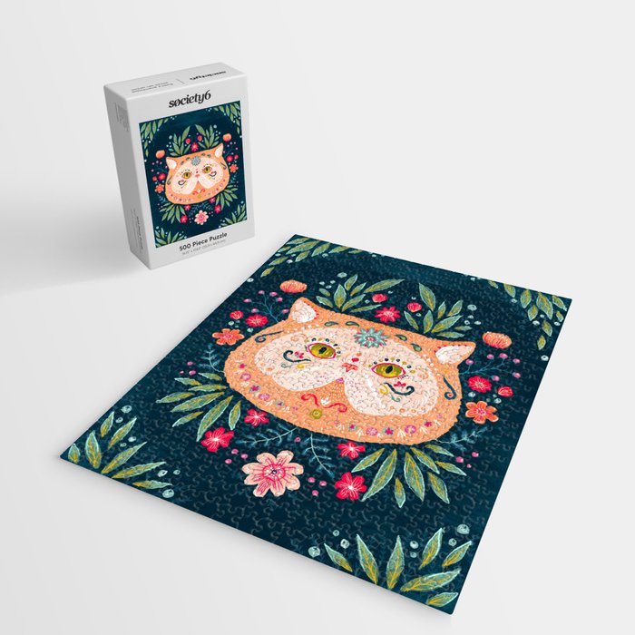 Candied Sugar Skull Kitty Jigsaw Puzzle Gallery Image 2