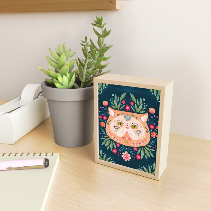 Candied Sugar Skull Kitty Mini Art Print Gallery Image 2
