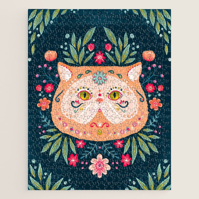 Candied Sugar Skull Kitty Jigsaw Puzzle Gallery Image 1