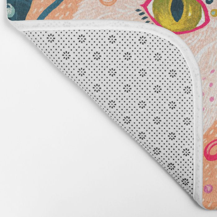 Candied Sugar Skull Kitty Bath Mat Gallery Image 2